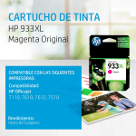 Cartucho de tinta HP 933XL Magenta (CN055AL) Officejet 7110/7610 825 Pag.