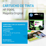 Cartucho de tinta HP 954XL Magenta (L0S65AL) OfficeJet 8710 1600 Pag.