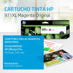 Cartucho de tinta HP 971XL Magenta (CN627AM) OfficeJet X476DW/X451DW 6600 Pag.