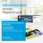 Cartucho de tinta HP 974X Magenta (L0S02AL) PageWide 452DW/577DW 7000 Pag.