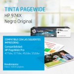 Cartucho de tinta HP 974X Negro (L0S08AL) PageWide 452DW/577DW 10000 Pag.